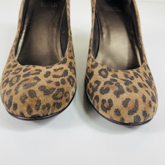 Stuart Weitzman Animal Leopard Cheetah Print Suede Leather Wedge Shoes Size 7.5 - Picture 8 of 16